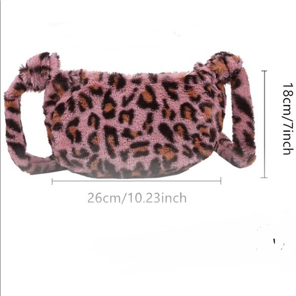 Pink Leopard Printed Shoulder Bag Soft Handbag - Picture 2 of 3